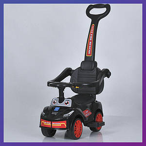 Дитяча каталка-толокар 2в1 Bambi Racer M 5763 з батьківською ручкою Чорний