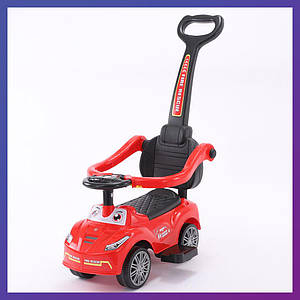 Дитяча каталка-толокар 2в1 Bambi Racer M 5763 з батьківською ручкою Червоний