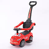 Дитяча каталка-толокар 2в1 Bambi Racer M 5763 з батьківською ручкою Червоний, фото 2
