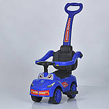 Дитяча каталка-толокар 2в1 Bambi Racer M 5763 з батьківською ручкою Синій, фото 2