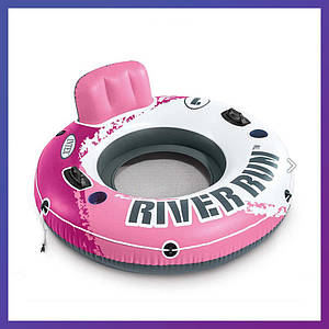 Надувний круг для плавання зі спинкою з ручками та підсклянниками Intex 56824