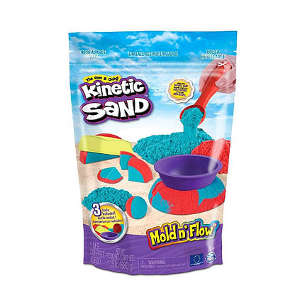Набір піску для дитячої творчості - KINETIC SAND БАРВИСТИЙ ДУЕТ (2 кольори, 680 g, аксес.), фото 1