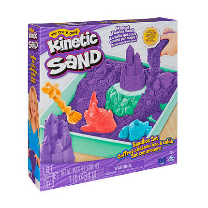 Набір піску для дитячої творчості - KINETIC SAND V2 ЗАМОК З ПІСКУ (фіолетовий, 454 g, аксес.), фото 1