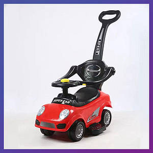 Дитяча каталка-толокар Porsche M 5784-3 з батьківською ручкою 2 в 1 Червоний