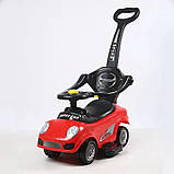 Дитяча каталка-толокар Porsche M 5784-3 з батьківською ручкою 2 в 1 Червоний, фото 2