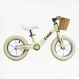 Дитячий біговел велобіг на магнієвій рамі 12 дюймів Corso KIDDI ML-12102 Бежевий, фото 3