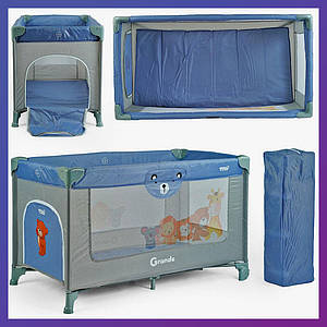 Дитячий ігровий манеж-ліжко прямокутний Toti T-04011 Синій