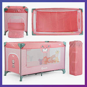 Дитячий ігровий манеж-ліжко прямокутний Toti T-05263 Рожевий
