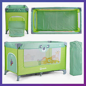 Дитячий ігровий манеж-ліжко прямокутний Toti T-06457 Зелений