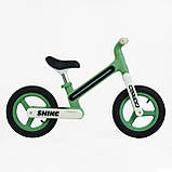 Дитячий біговел велобіг 12 дюймів на нейлоновій рамі Corso Shine JT-10078 Зелений, фото 4