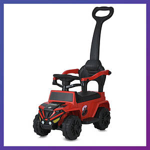 Дитяча каталка-толокар Bambi M 5805 з батьківською ручкою 2 в 1 Червоний