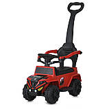 Дитяча каталка-толокар Bambi M 5805 з батьківською ручкою 2 в 1 Червоний, фото 2