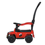 Дитяча каталка-толокар Bambi M 5805 з батьківською ручкою 2 в 1 Червоний, фото 4