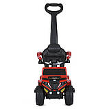 Дитяча каталка-толокар Bambi M 5805 з батьківською ручкою 2 в 1 Червоний, фото 6