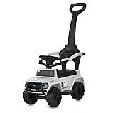 Дитяча каталка-толокар Bambi M 5804 з батьківською ручкою 2 в 1 Білий, фото 3