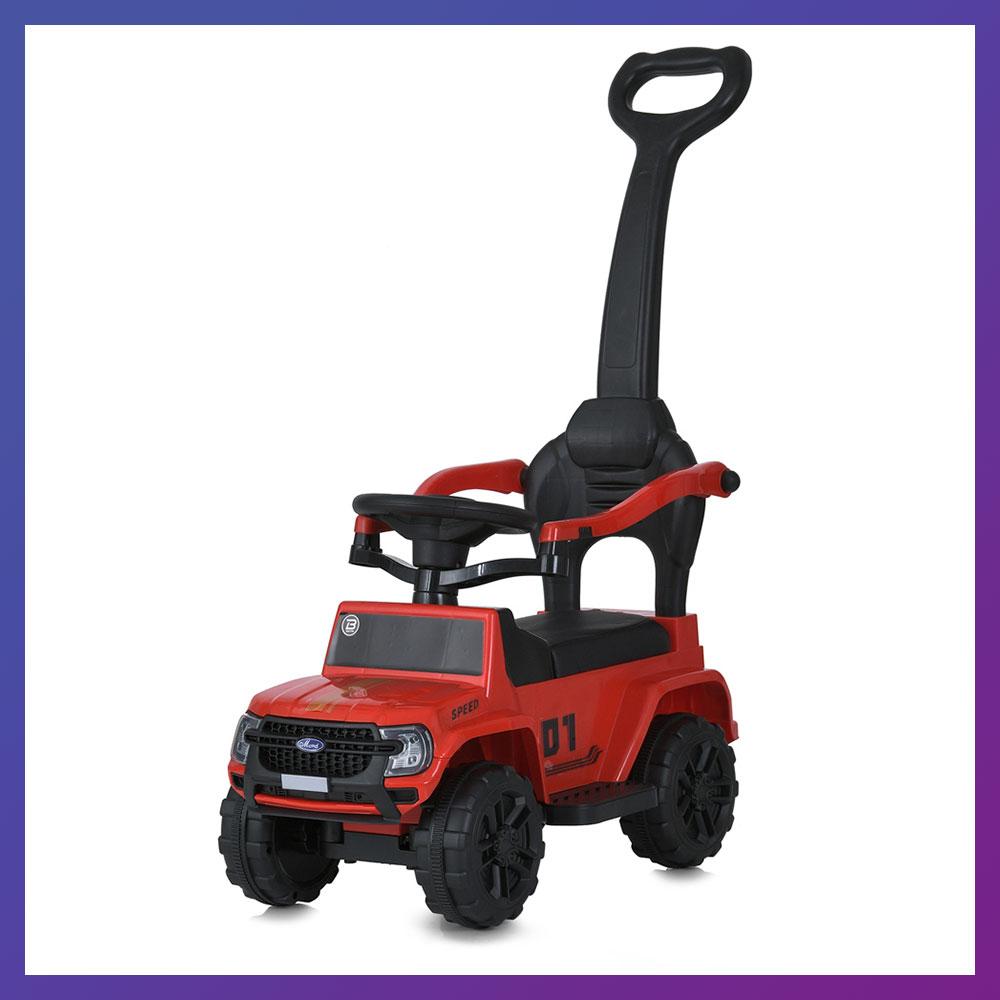 Дитяча каталка-толокар Bambi M 5804 з батьківською ручкою 2 в 1 Червоний