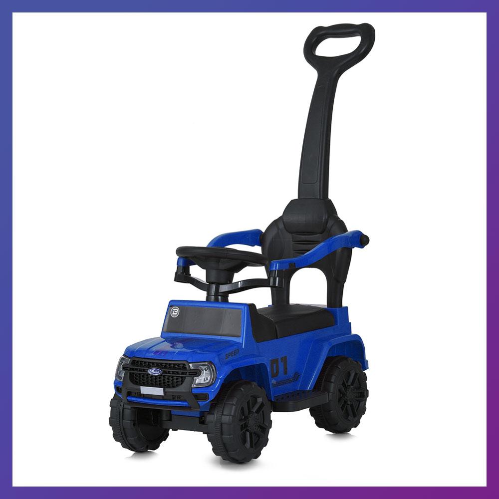 Дитяча каталка-толокар Ford M 5804 з батьківською ручкою 2 в 1 Синій, фото 1