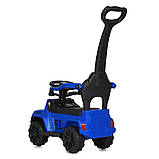 Дитяча каталка-толокар Ford M 5804 з батьківською ручкою 2 в 1 Синій, фото 7