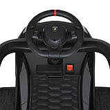 Дитяча каталка-толокар Lamborghini M 5777 з батьківською ручкою 2в1 Чорний, фото 8