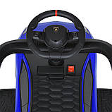 Дитяча каталка-толокар Lamborghini M 5777 з батьківською ручкою 2в1 Синій, фото 7