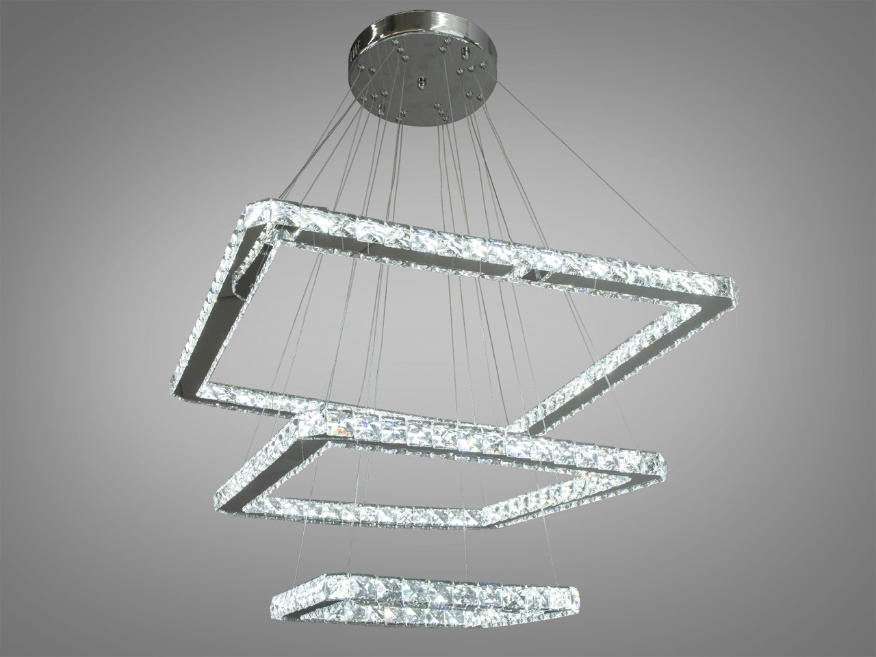 Підвісна кришталева люстра 7220-9W/650+500+340HR, фото 1