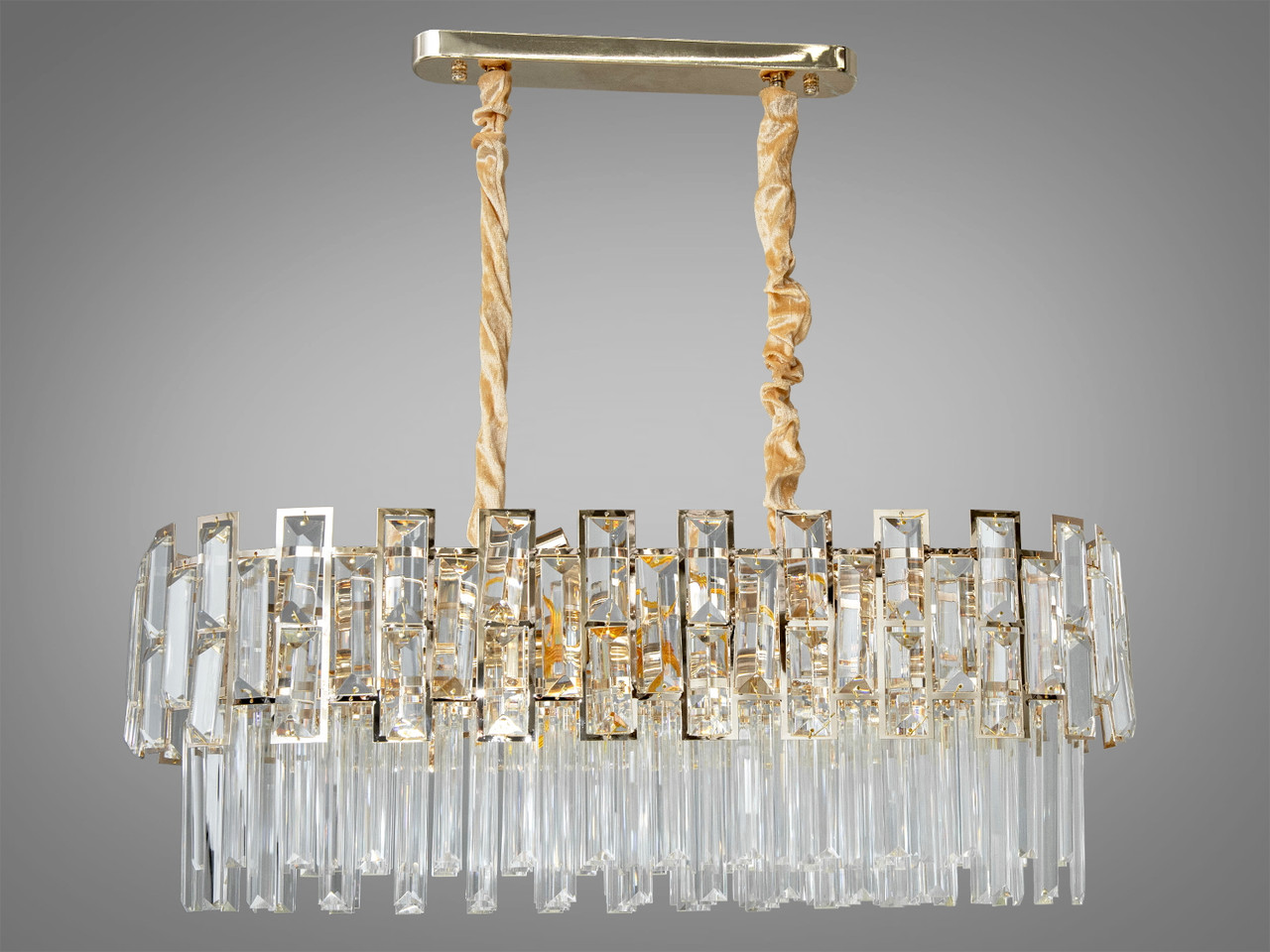 Сучасна овальна кришталева люстра 830/800x350GD, фото 1