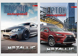 Набір кольорового картону А4 8 арк 8 кол