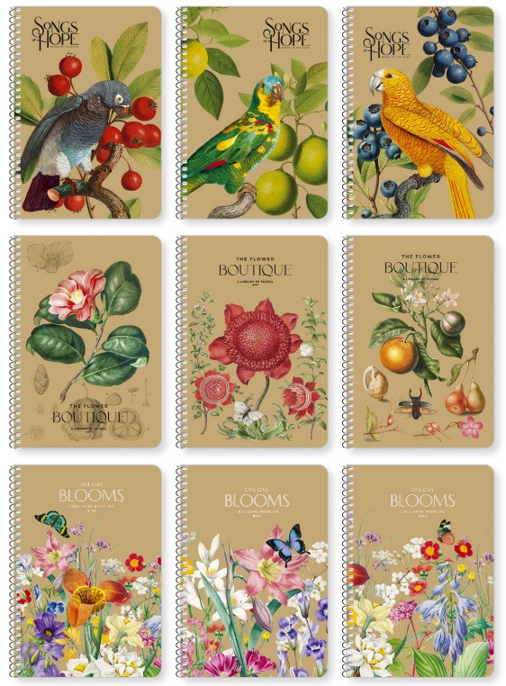 Блокнот А5 96 арк спіраль клітинка крафт обкл крем блок STUDENT 6123 Асорті, фото 1