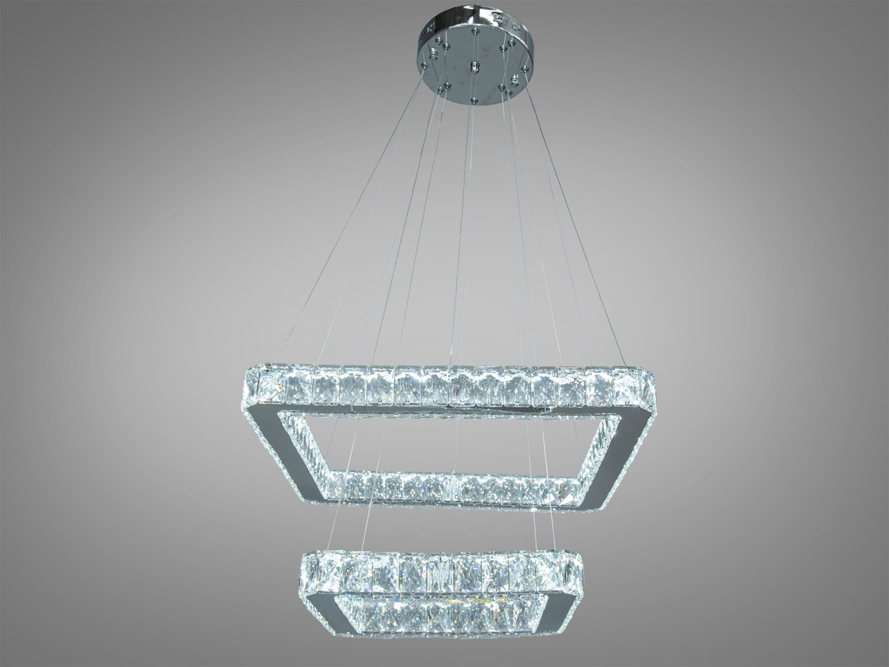 Підвісна кришталева квадратна люстра 7223-6A/500+340HR, фото 1