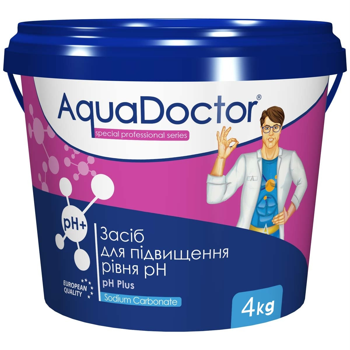 Засіб для підвищення рівня рН в басейні AquaDoctor pH Plus 4 кг