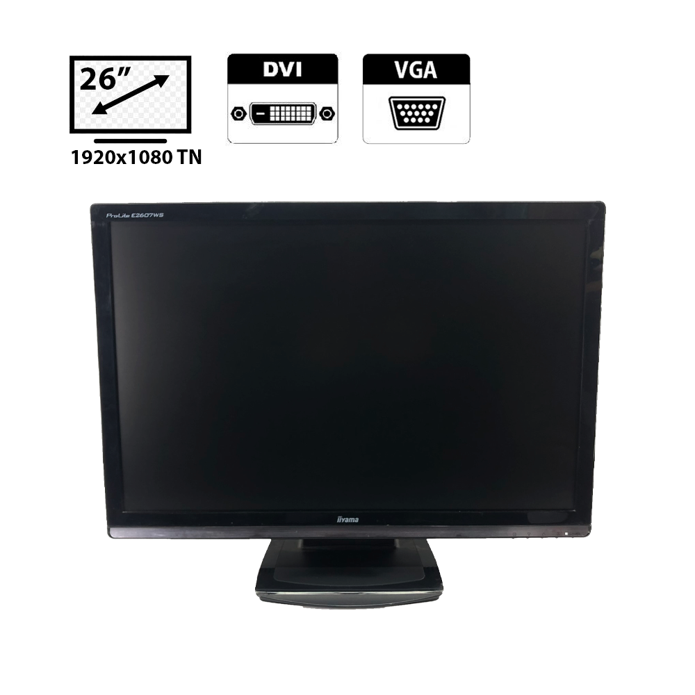 Монітор Iiyama E2607WSD / 26" (1920x1080) TN / VGA, DVI + Кабель живлення