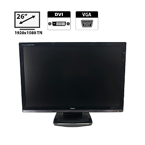 Монітор Iiyama E2607WSD / 26" (1920x1080) TN / VGA, DVI + Кабель живлення, фото 1
