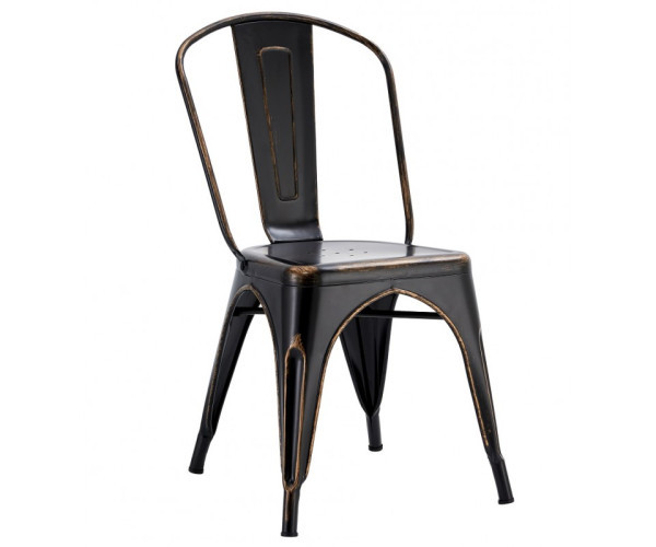 Стілець Толікс V металевий чорний вінтаж, фото 1