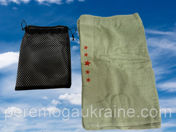 Туристичний рушник дорожній з чохлом Solve Олива KT6000041, розмір 80 x 33 см