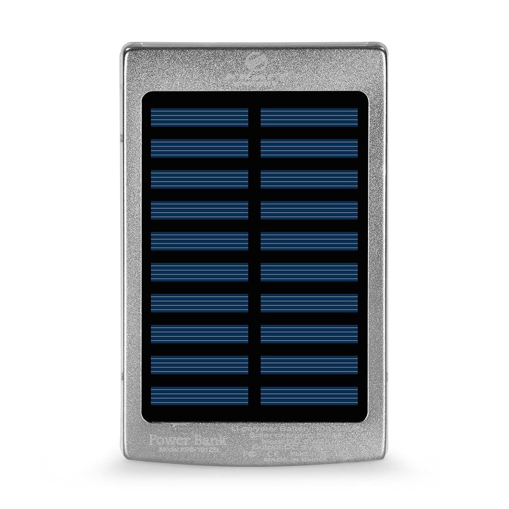Повербанк з сонячною панеллю 10000mAh Power Bank Kraft KPB-1012SL Silver LED-ліхтар (43-00069)