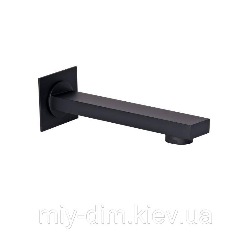 Вилив для систем прихованого монтажу Qtap Vytok 180 мм прямо полотняний QTVYT246BLM45933 Black Matt