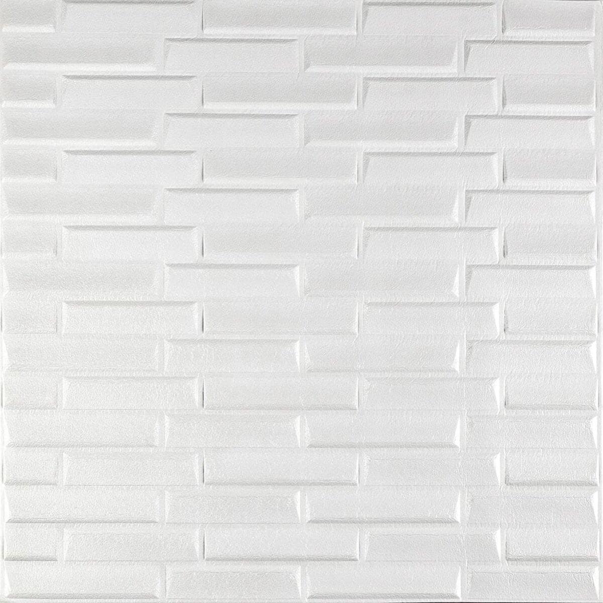 Декоративні 3д панелі для стін що миються кладка біла 700х770х5мм Самоклеючі 3 D панелі