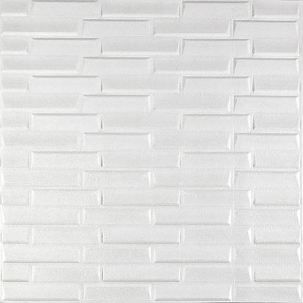 Декоративні 3д панелі для стін що миються кладка біла 700х770х5мм Самоклеючі 3 D панелі, фото 1