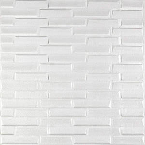 Декоративні 3д панелі для стін що миються кладка біла 700х770х5мм Самоклеючі 3 D панелі