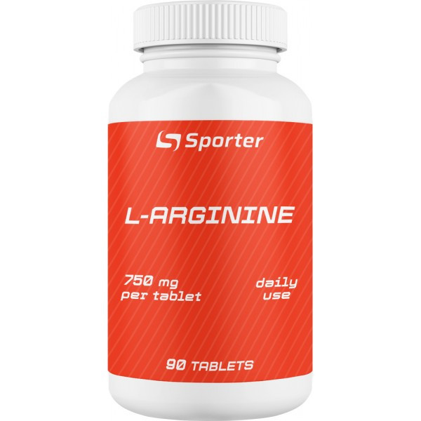 Аргінін SPORTER L-ARGININE 750 мг 90 таблеток, фото 1