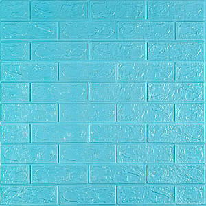 Декоративні 3д панелі для стін що миються Цегла 700х770х7мм Самоклеючі 3 D панелі колір Бірюза