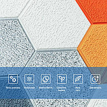 Панель стінова 3D 700х700х4мм мозаїка оранжева (D) SW-00002013, фото 3