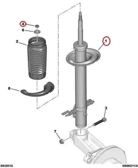 Передня стійка амортизатора R16 Fiat Ducato, Peugeot Boxer, Citroen Jumper 4 (2014-...), 50707867, 5208L4