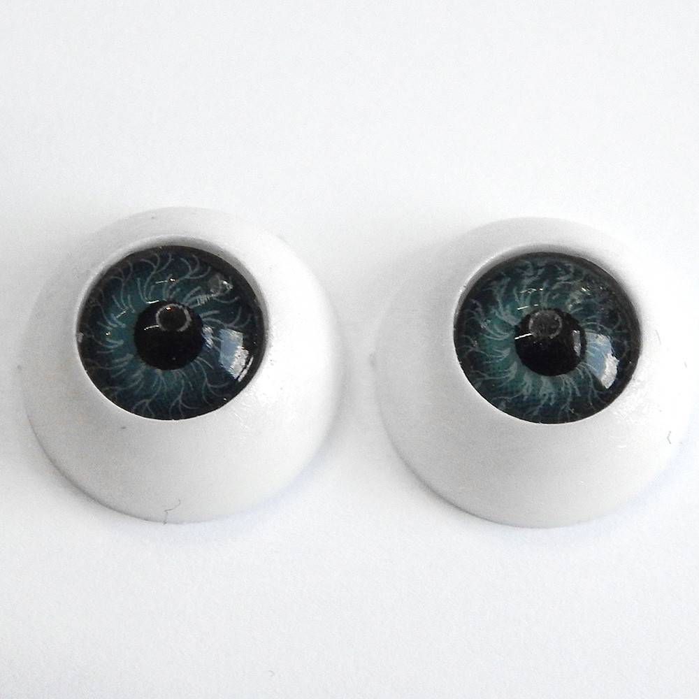 Очі для ляльок круглі "живі", 16 мм, сірі