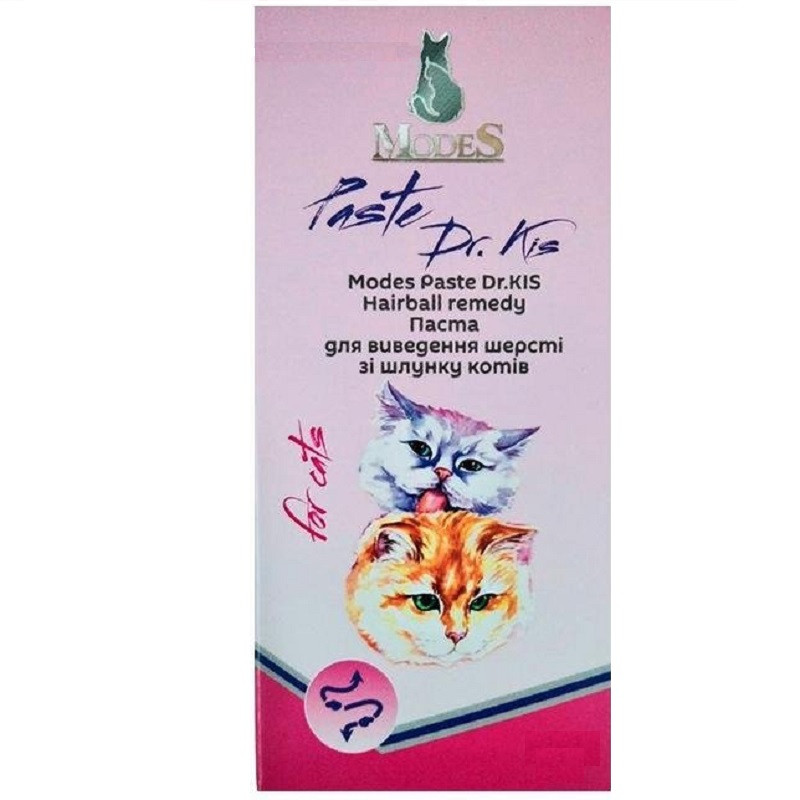 Паста для котів Modes Paste Dr.KIS Hairball для виведення шерсті зі шлунка 100 г ModeS, фото 1