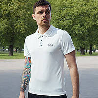 Мужская футболка белая поло Reebok полиэстер нательная удобная качественная летняя