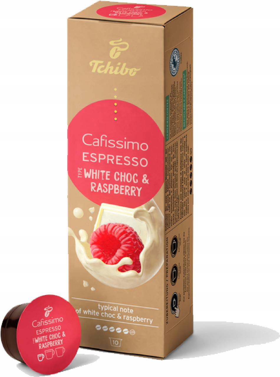 Кава в капсулах Tchibo Cafissimo Espresso Raspberry White Choc 10 шт. з ароматом білого шоколаду та малини