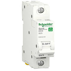 Автоматичний вимикач Resi9 1P 25A B 6kA Schneider Electric R9F02125