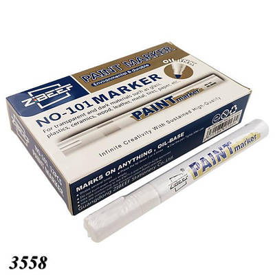 Маркер-фарба Zibeef 2,5 мм Білий (12шт)