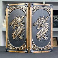 Нарди дерев'яні ручної роботи Дракон 46×23см, фото 2